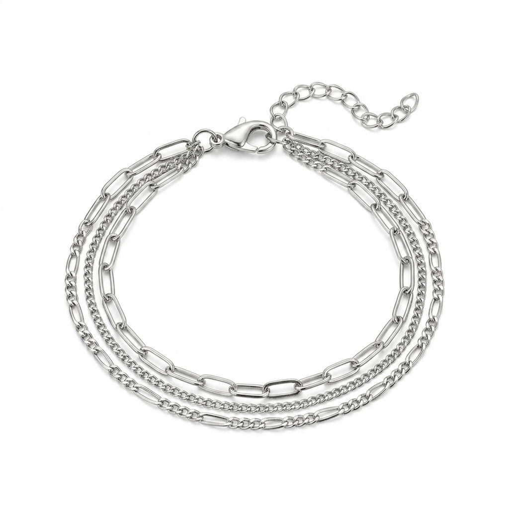 Triple-Layer Chain Anklet with zinc alloy details | JL7382-01 | image 1
