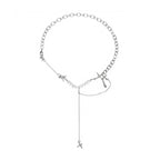 Silver-Tone Four-Point Star Necklace with zinc-alloy hardware | NA620-01 | image 1