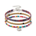Shell Charm Cord Anklet Set with plastic details | JL7306-01 | image 1