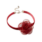 Red Velvet Flower Choker with polyester fabric | NA876-03 | image 1