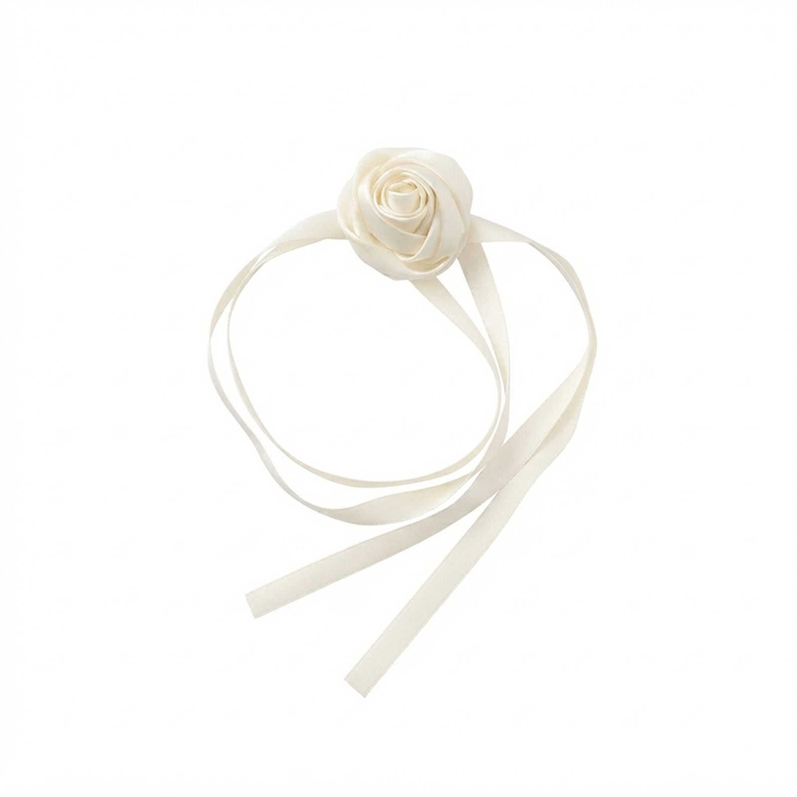 Satin Rose Wrap Necklace with polyester fabric | NA918-03 | image 1