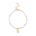 White Beaded Shell Anklet with plastic details | JL7359-01 | image 1