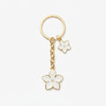 White cherry blossom keychain with floral accents | KCA070-11 | image 1