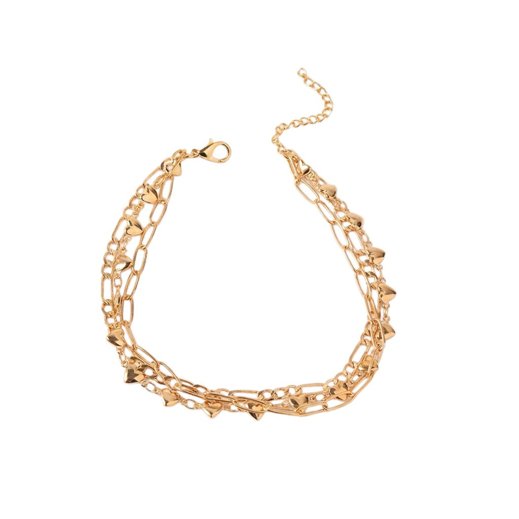 Minimalist Chain Anklet with zinc alloy details | JL7384-01 | image 1