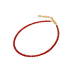 Red Crystal Beaded Necklace with faux crystal beads | NA934-02 | image 1