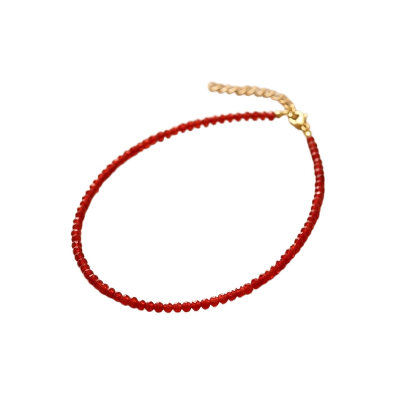 Red Crystal Beaded Necklace with faux crystal beads | NA934-02 | image 1