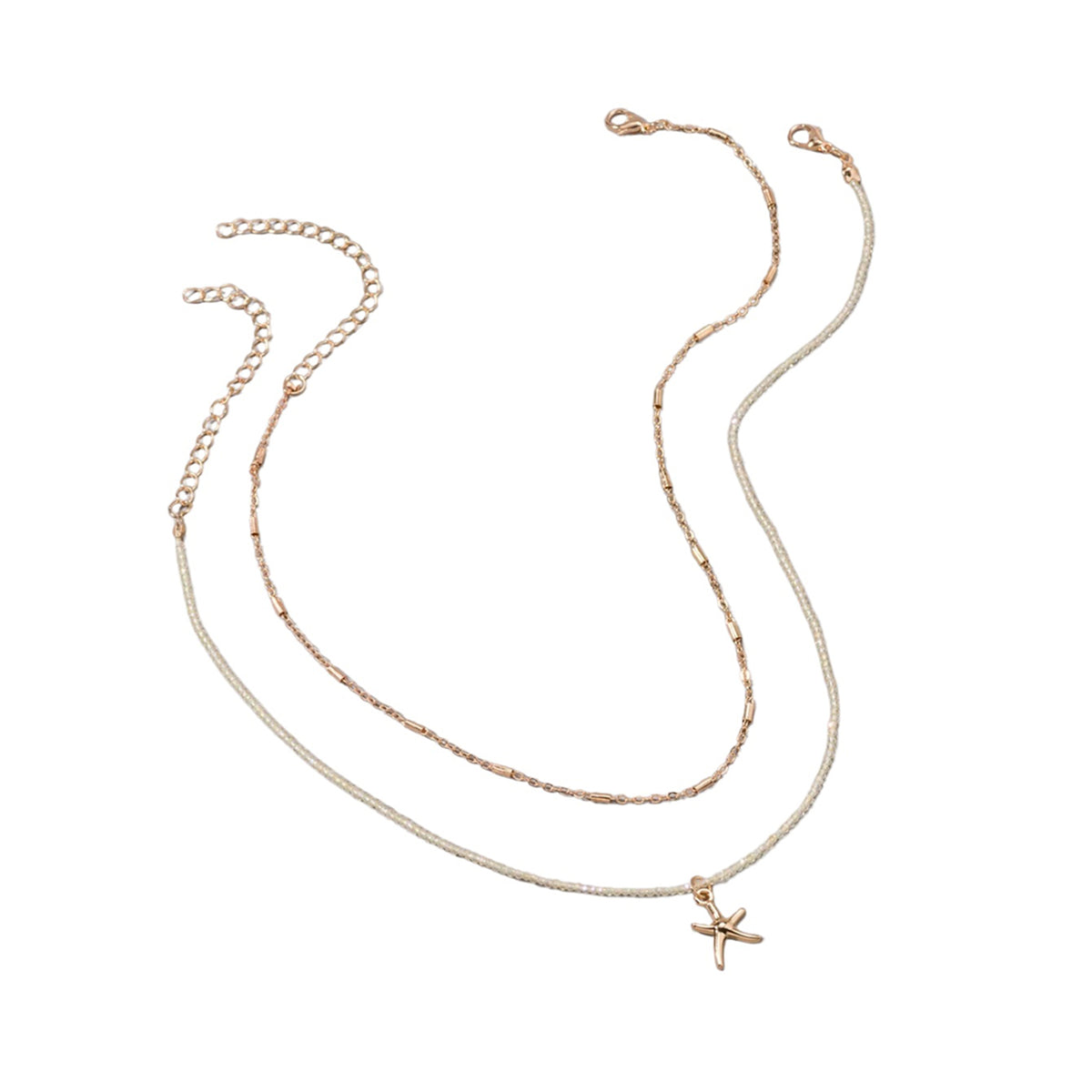 Gold-Tone Starfish Necklace Set with glass and zinc-alloy details | NA211-01 | image 1