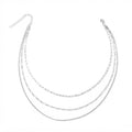 Silver-Tone Triple Chain Necklace with zinc-alloy hardware | NA501-01 | image 1