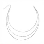 Silver-Tone Triple Chain Necklace with zinc-alloy hardware | NA501-01 | image 1