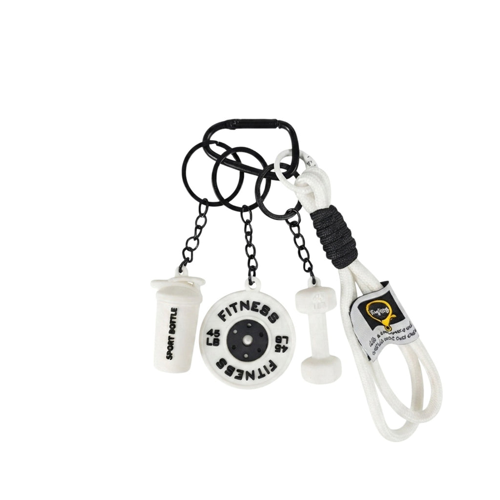 Mini barbell keychain with fitness theme | KCA085-07 | image 1