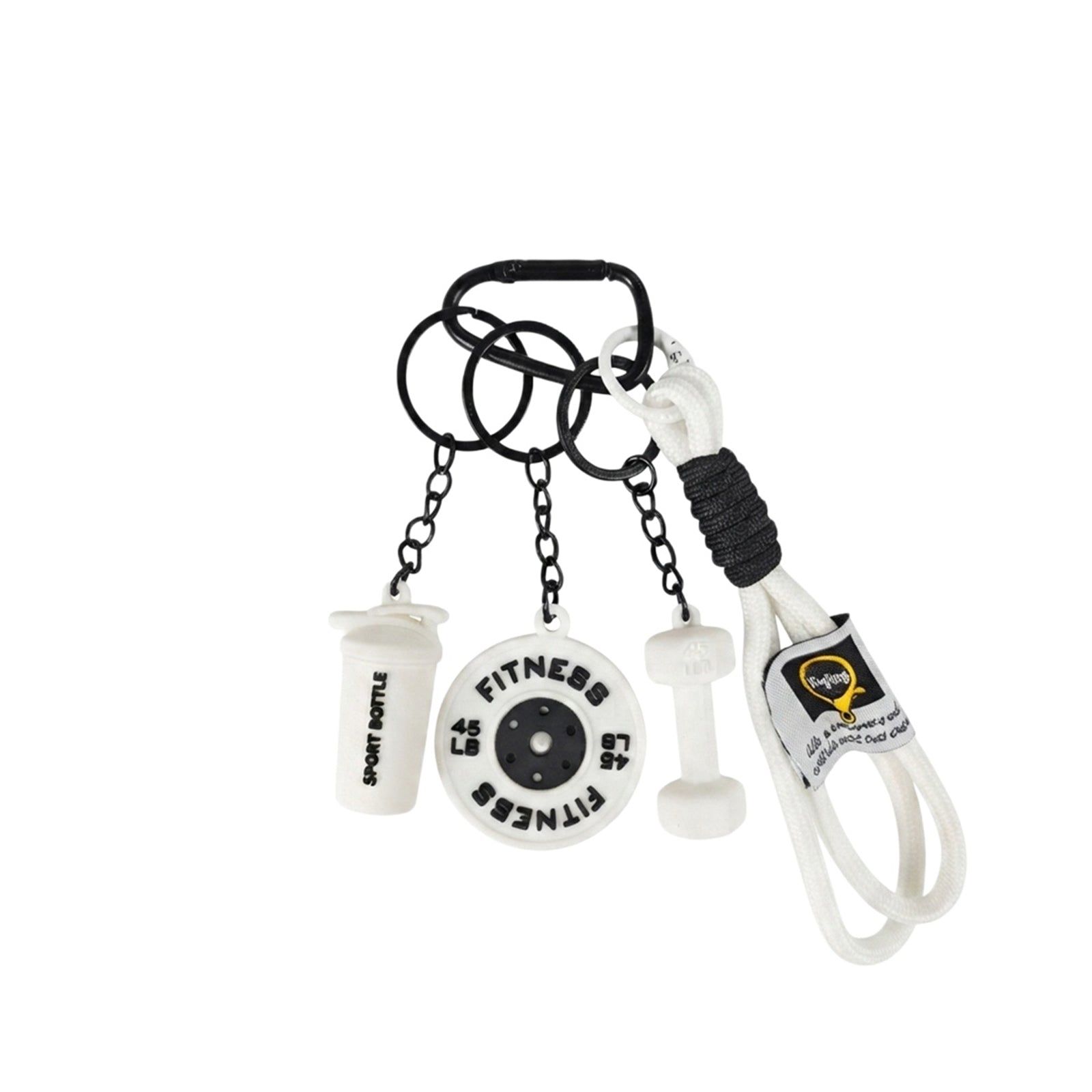Mini barbell keychain with fitness theme | KCA085-07 | image 1