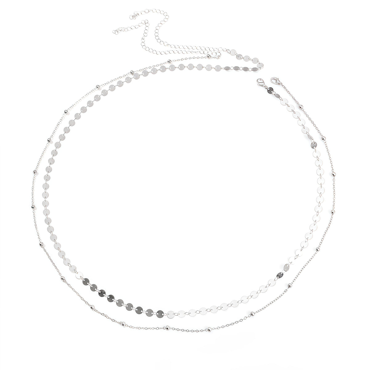 Silver-Tone Sequin Bead Waist Chain Set with stainless-steel details | BCN0826-01 | image 1
