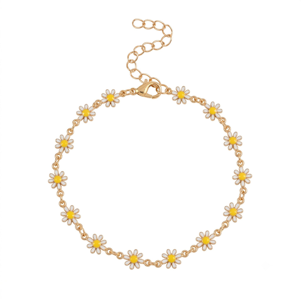 Gold-Tone Daisy Anklet with zinc alloy details | JL7366-01 | image 1
