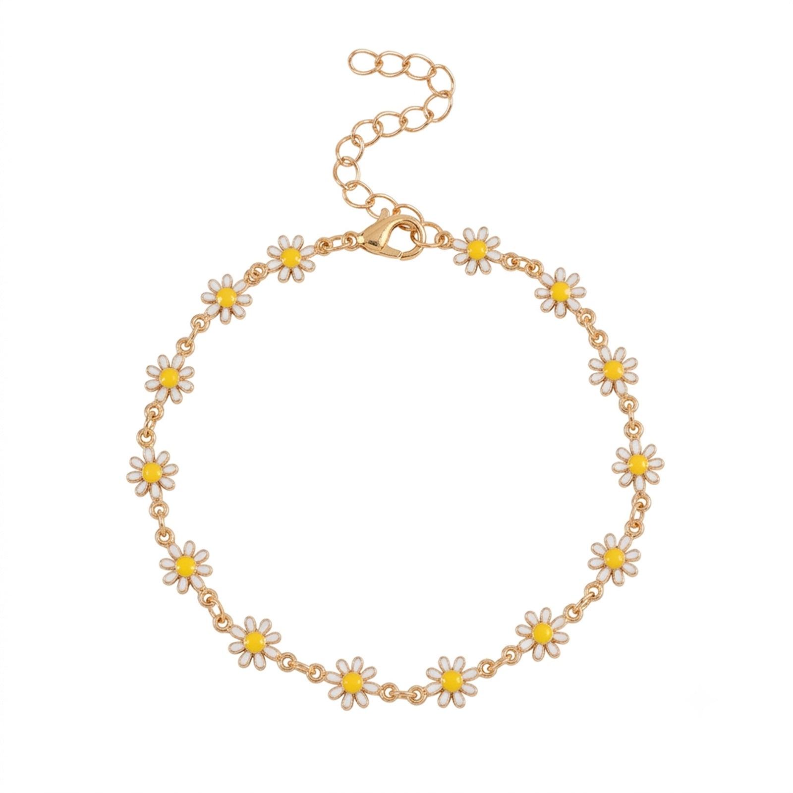 Gold-Tone Daisy Anklet with zinc alloy details | JL7366-01 | image 1