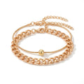 Vintage Bead Chain Anklet Set with zinc alloy details | JL7426-01 | image 1