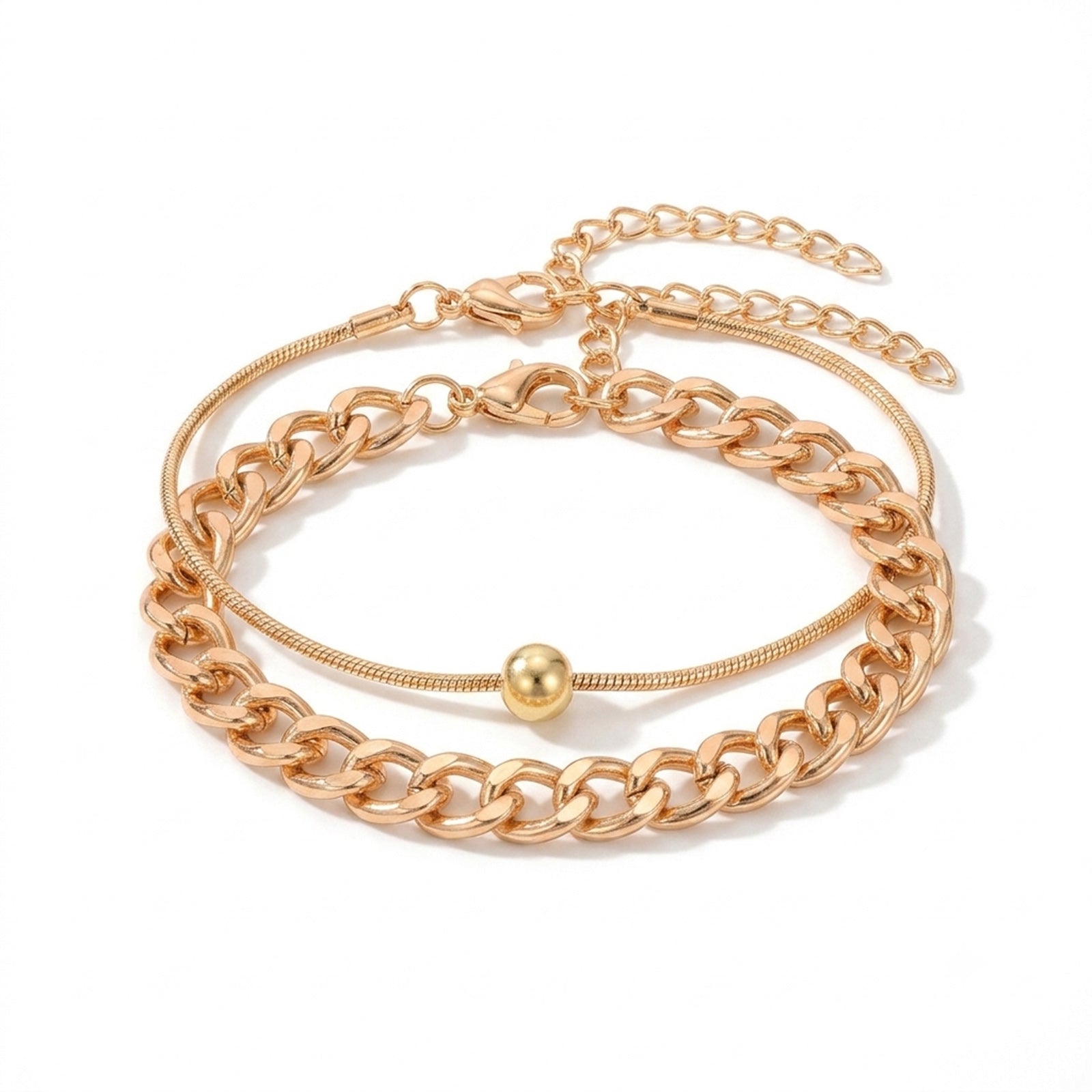 Vintage Bead Chain Anklet Set with zinc alloy details | JL7426-01 | image 1