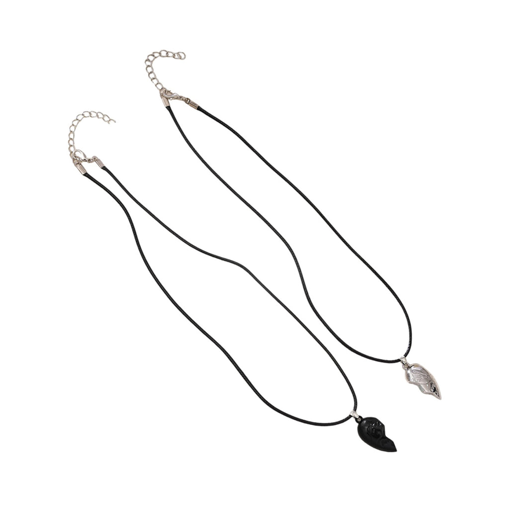 Magnetic Heart Couple Necklace Set with magnetic closures | NA445-02 | image 1