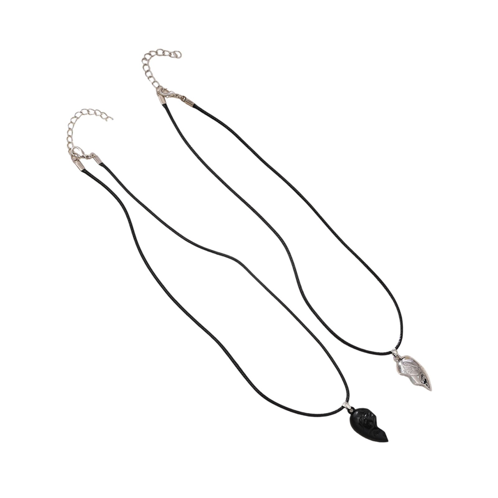 Magnetic Heart Couple Necklace Set with magnetic closures | NA445-02 | image 1