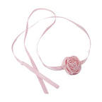 Satin Rose Wrap Necklace with polyester fabric | NA918-01 | image 1
