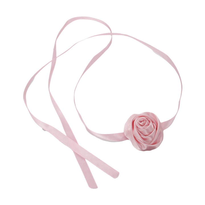Satin Rose Wrap Necklace