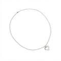 Silver-Tone Open Heart Pendant Necklace with zinc-alloy hardware | NA607-01 | image 1