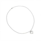 Silver-Tone Open Heart Pendant Necklace with zinc-alloy hardware | NA607-01 | image 1