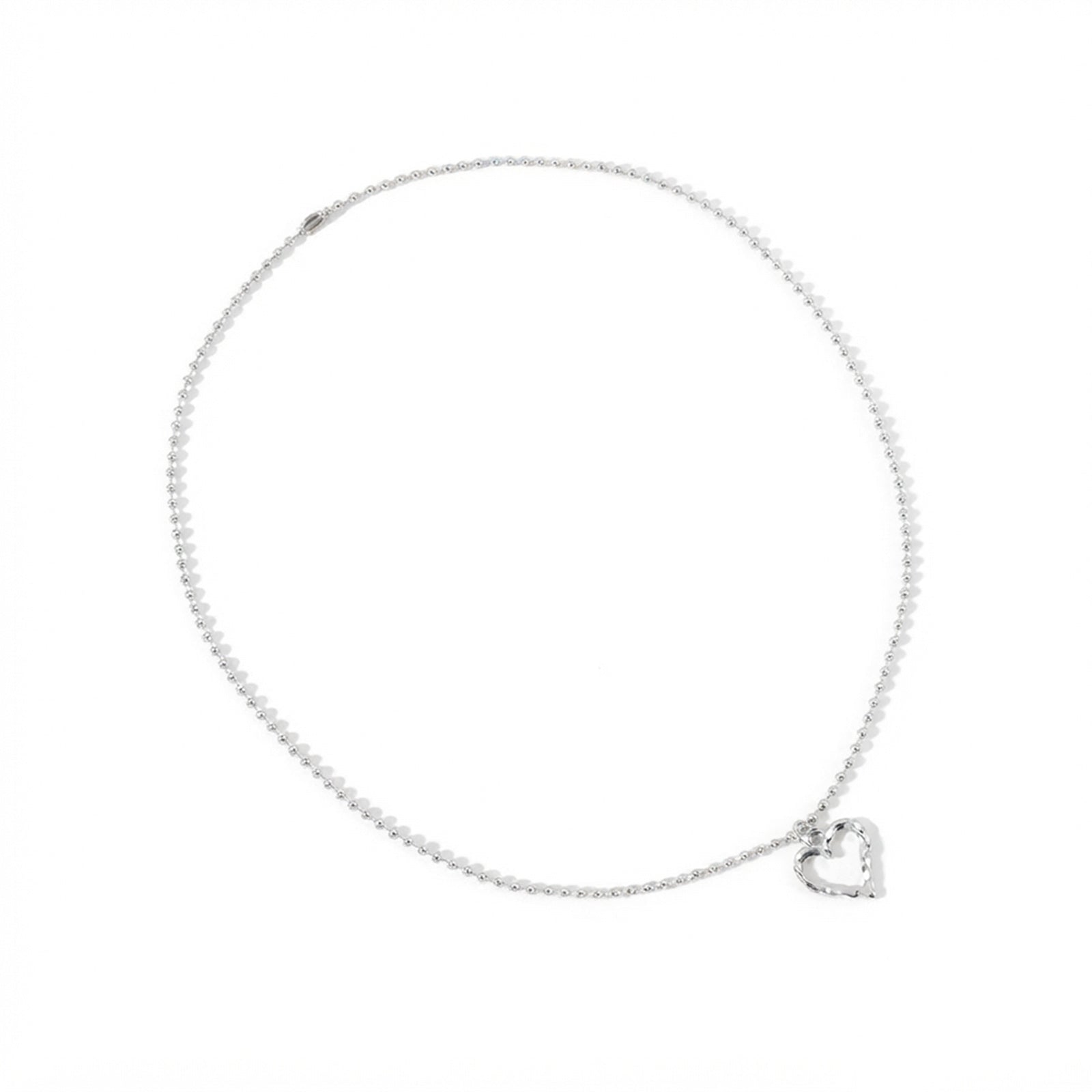 Silver-Tone Open Heart Pendant Necklace with zinc-alloy hardware | NA607-01 | image 1