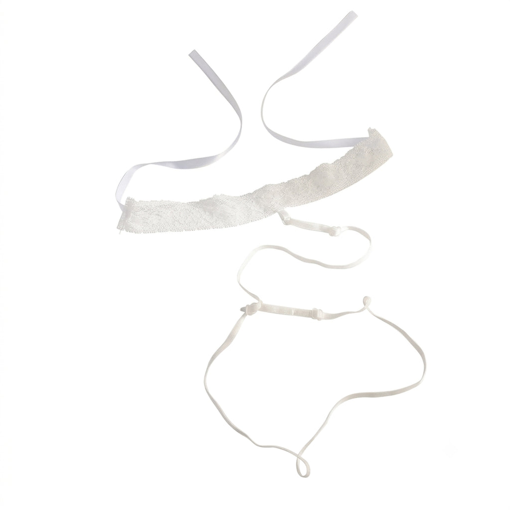 White Lace Garter Body Chain with polyester straps | BCN0755-01 | image 1