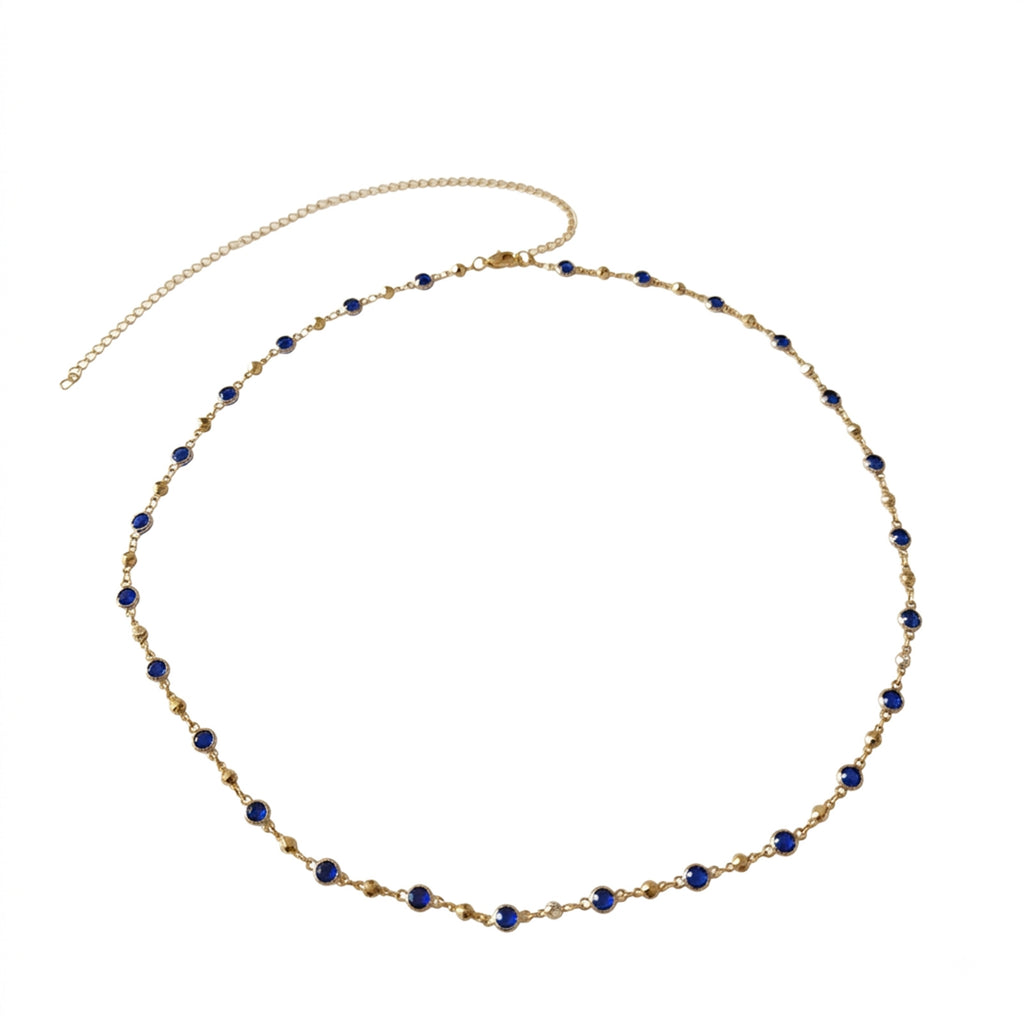 Blue Crystal Waist Chain with iron details | BCN0830-02 | image 1