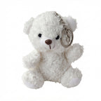 White sitting bear plush keychain accessory | KCA075-01 | image 1