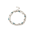 Blue Bead Layered Anklet with zinc alloy details | JL7388-01 | image 1