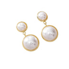 Faux pearl stud earrings with elegant silhouette | ERA081-01 | image 1