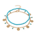 Beaded Bohemian Anklet Set with zinc alloy details | JL7334-01 | image 1