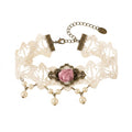 White Faux Pearl Flower Anklet with polyester details | JL7056 | image 1