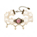 White Faux Pearl Flower Anklet with polyester details | JL7056 | image 1