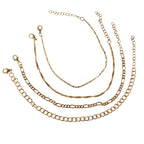Gold-Tone Link Anklet Set with zinc alloy details | JL7369-01 | image 1