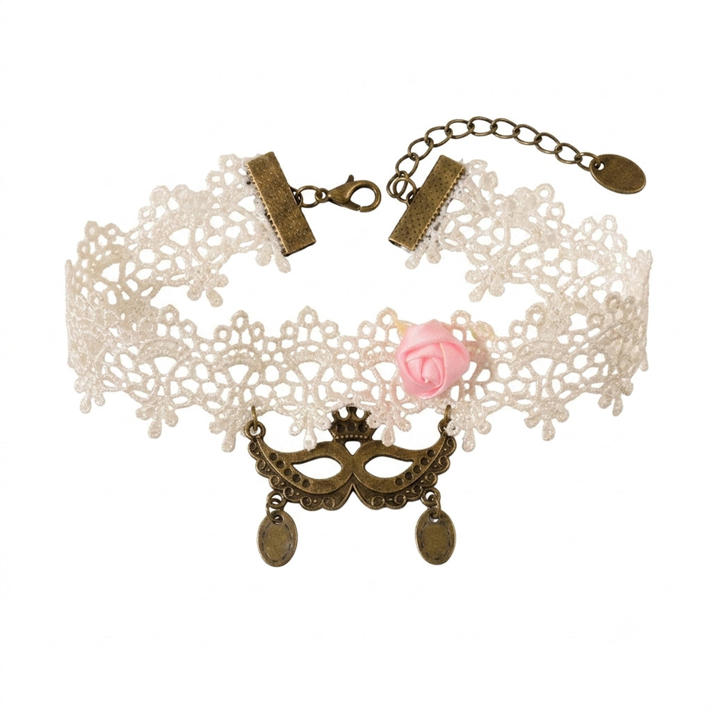 White Lace Veil Charm Anklet with lace details | JL7118 | image 1