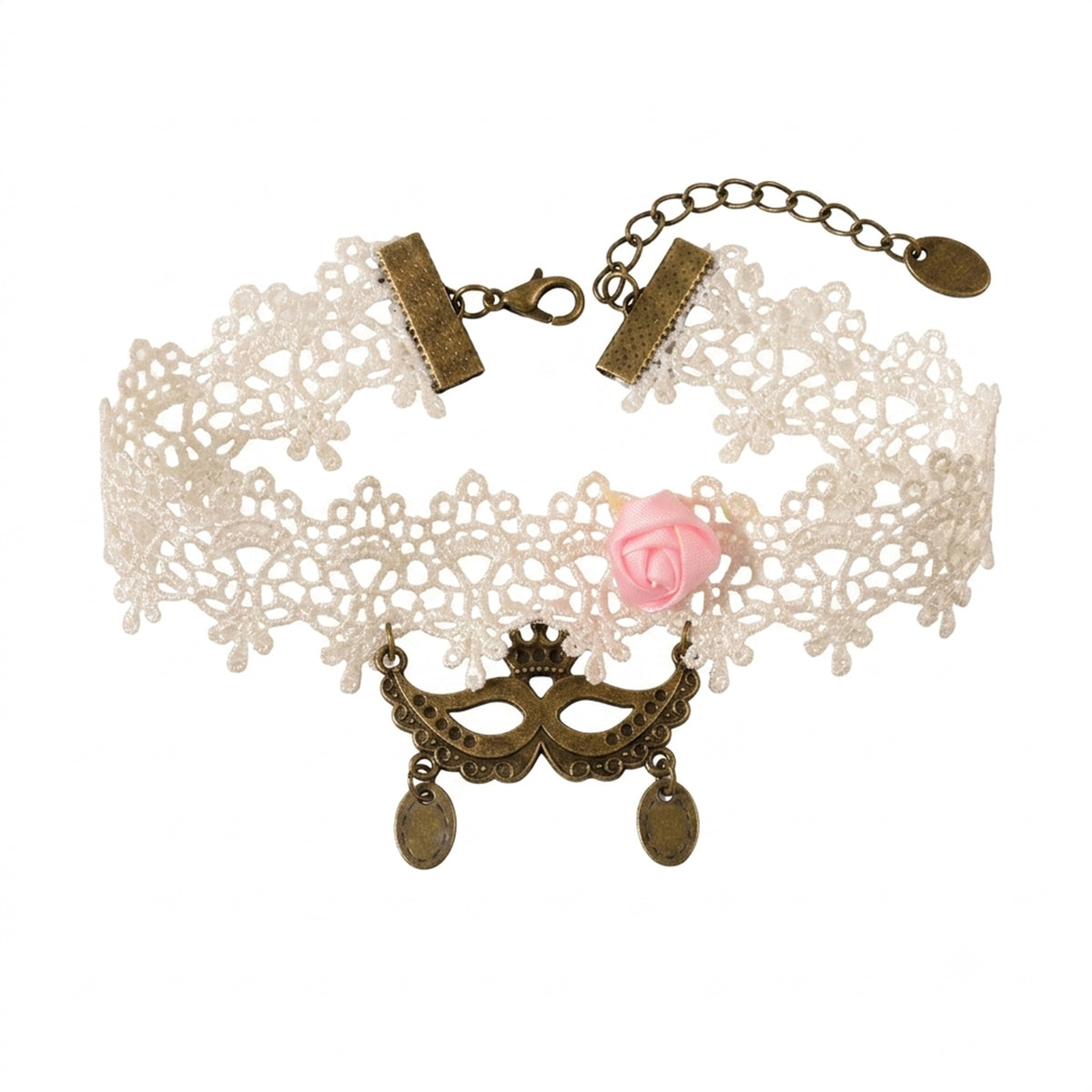 White Lace Veil Charm Anklet with lace details | JL7118 | image 1