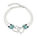 Heart Beaded Double-Layer Anklet with zinc alloy details | JL7385-01 | image 1
