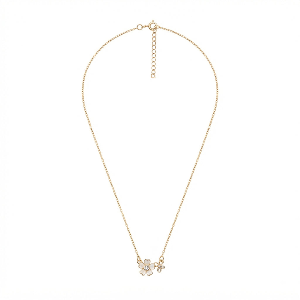 Rose Gold-Tone Mother-of-Pearl Blossom Necklace with alloy hardware | NA899-01 | image 1