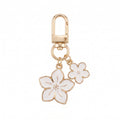 White cherry blossom keychain with floral accents | KCA070-03 | image 1