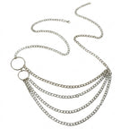 Silver-Tone Chunky Ring Tassel Waist Chain with zinc-alloy details | BCN0243-02 | image 1