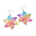 Multicolor pinwheel flower earrings in copper alloy | ERA425-02 | image 1