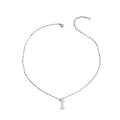 Silver-Tone Bone Pendant Necklace with zinc-alloy hardware | NA306-02 | image 1