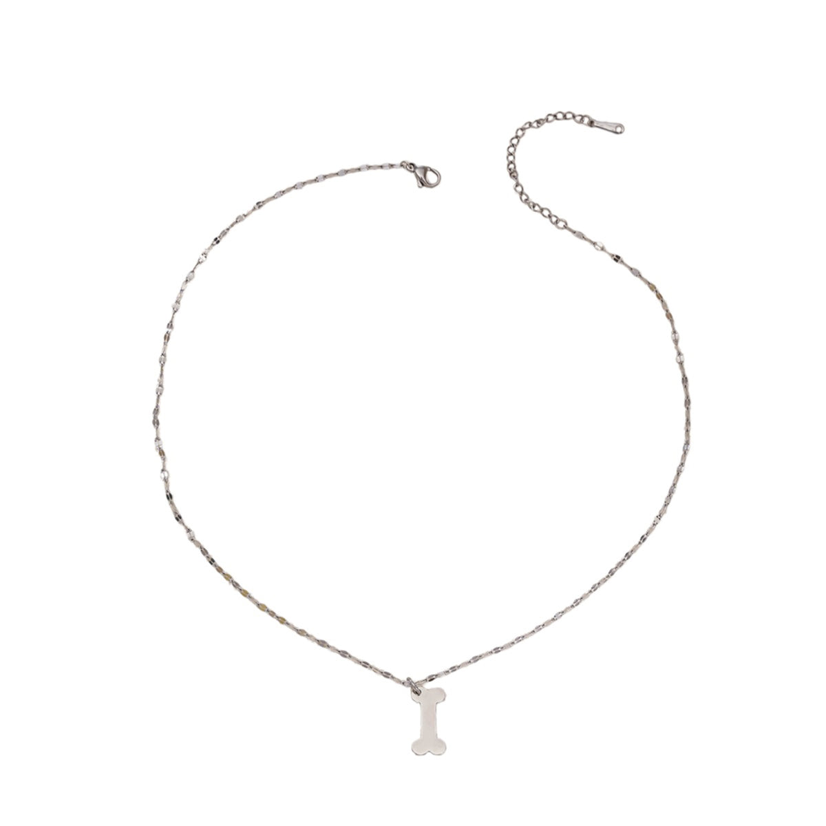 Silver-Tone Bone Pendant Necklace with zinc-alloy hardware | NA306-02 | image 1