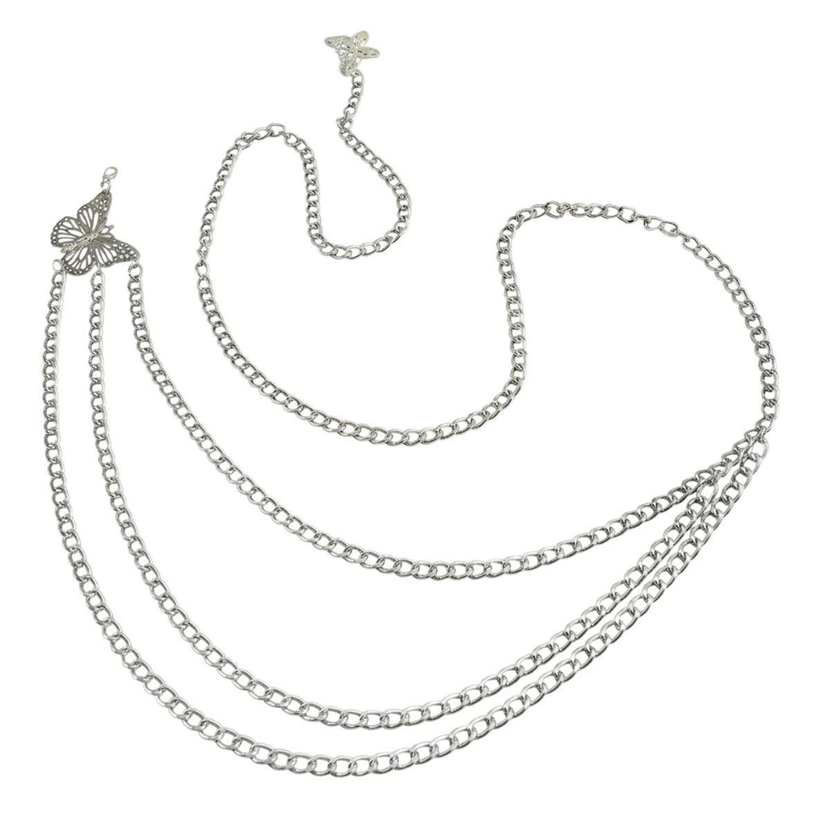 Silver-Tone Chunky Butterfly Waist Chain with zinc-alloy details | BCN0241-02 | image 1