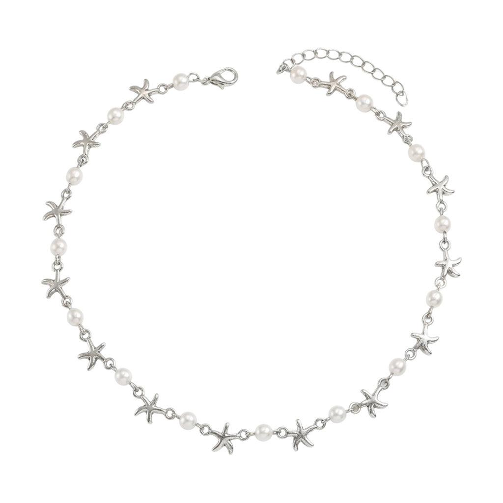 Starfish Faux Pearl Necklace with copper and zinc-alloy details | NA904-01 | image 1