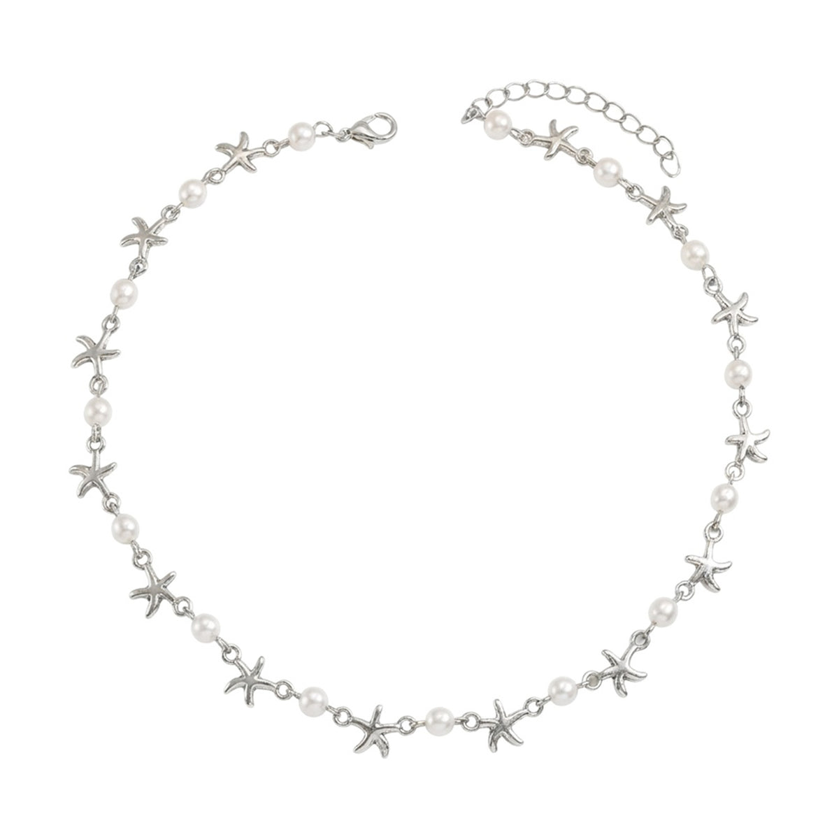 Starfish Faux Pearl Necklace with copper and zinc-alloy details | NA904-01 | image 1