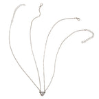 Silver-Tone Magnetic Heart Necklace Set with zinc-alloy hardware | NA446-01 | image 1