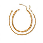 Stainless Steel Cuban Anklet Set with stainless steel details | JL7425-01 | image 1